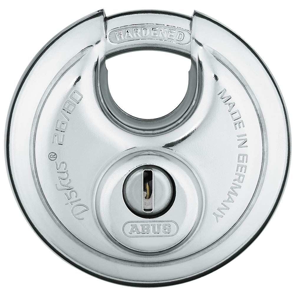 ABUS 26/80 Diskus Solid Body Storage Padlock with 2 Keys for